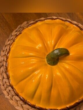 Vintage Over & Back Pumpkin Pie Keeper Covered Pie Dish | Cottagecore